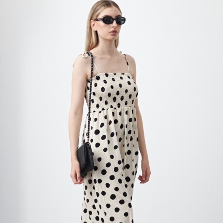 VESTIDO PECANA Negro/Crudo