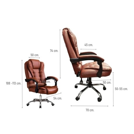 SILLA DE ESCRITORIO CON MASAJEADOR EJECUTIVA CORPORATIVA ERGONÓMICA COLOR CHOCOLATE