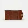 Billetera The Circle en cuero graneado Tabaco