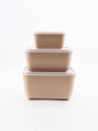 CONTENEDORES MULTIUSO CUADRADO SET X 3 BEIGE