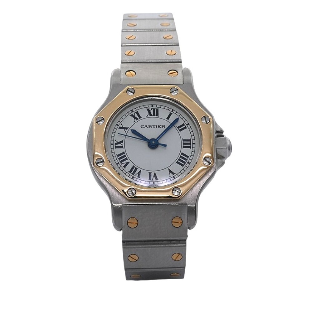 Cartier Santos Octagon Dama, 25 mm, acero y oro, modelo 0907, automático. Cartier Santos Octagon Dama, 25 mm, acero y oro, modelo 0907, automático.