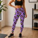Calza larga estampada tiro alto de lycra DiscoLila
