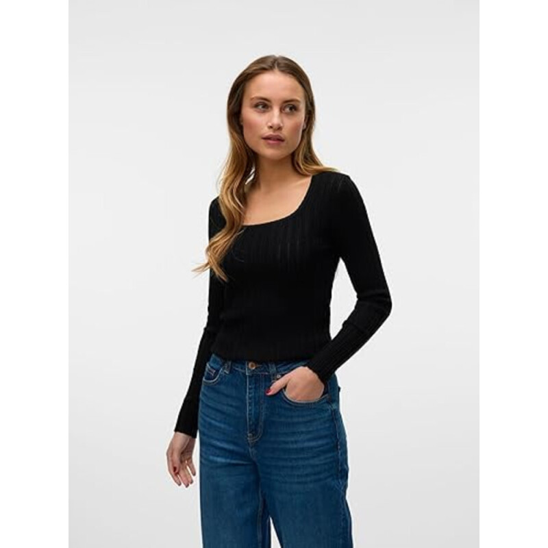 VMCECILIE LS U-NECK PULLOVER GA BLACK