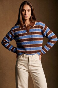 Sweater Polo Rayado Azul