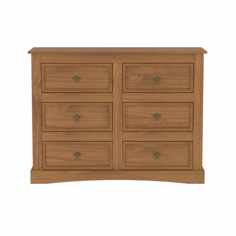 CÓMODA 6 CAJONES MADERA MARRON MEX