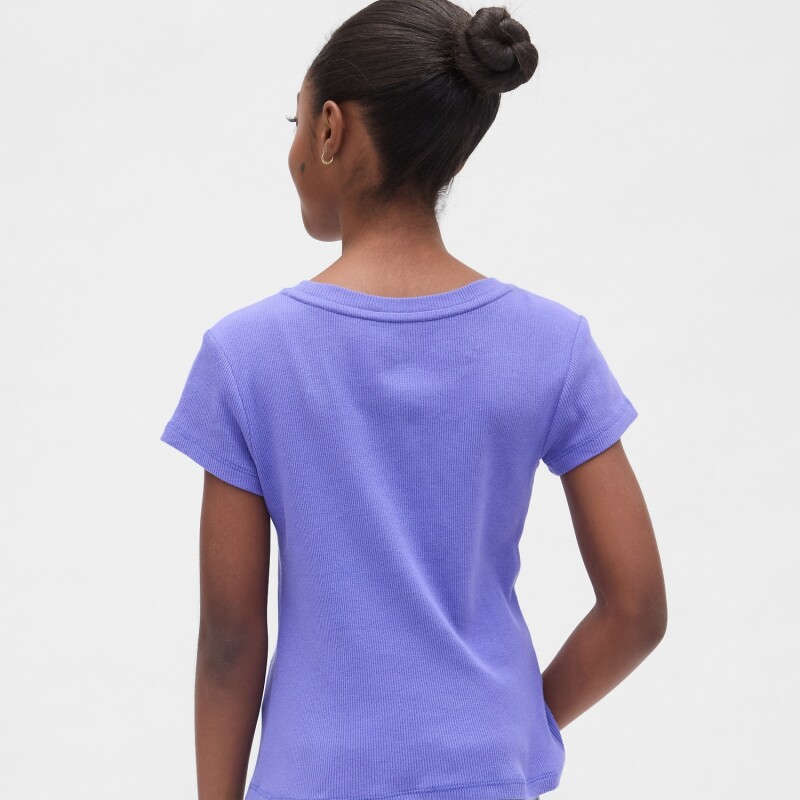 FRCH SS RIBBED TEE BLUE IRIS 2