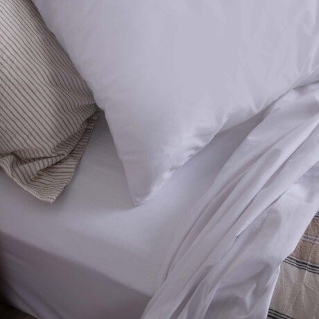 JUEGO DE SÁBANAS QUEEN ALGODON BLANCO COTTON BASIC 180 HILOS