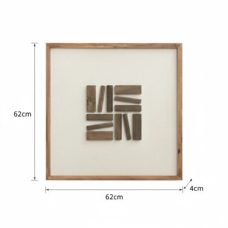 CUADRO DECORATIVO MADERA MACIZA 62 Cm x 62 Cm - LÍNEA RÚSTICA N°4