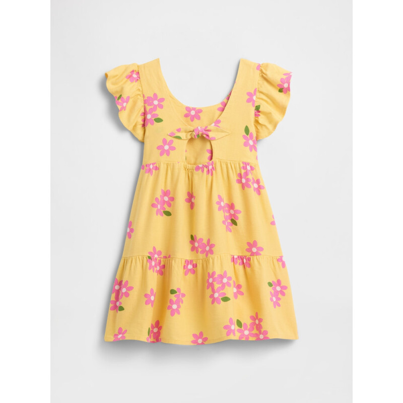 V-SL TIER DRESS FRENCH ALMOND