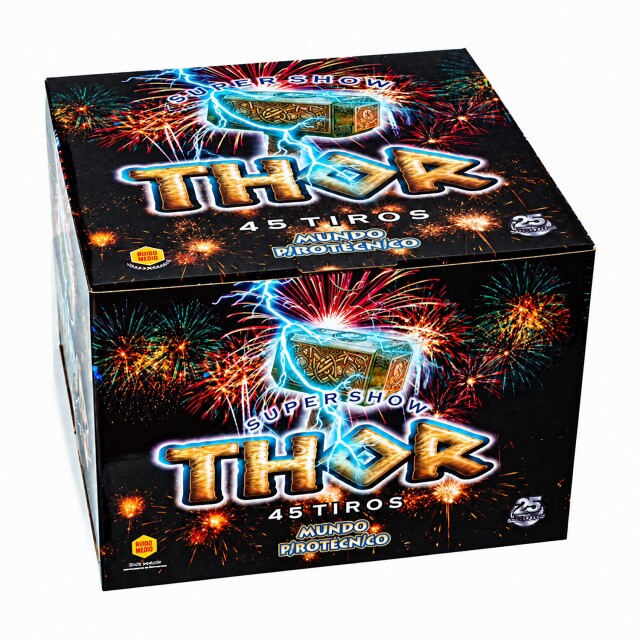TORTA SHOW THOR MUNDO PIROTECNICO 45 Tiros TORTA SHOW THOR MUNDO PIROTECNICO 45 Tiros