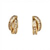 Caravanas medio aro Cruzados Zirconia doble y oro- Oro bajo - Zirconia- CA8154 conpiedra