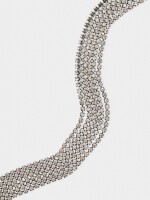 Collar Múltiple Con Cristales plateado