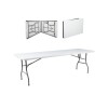 Mesa plegable 2.4m Portátil Jardín Camping Exterior Comedor Mesa plegable 2.4m Portátil Jardín Camping Exterior Comedor