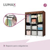 Ropero de 8 Estantes Desmontable de Caño y Tela TNT 175x45x130 Marrón