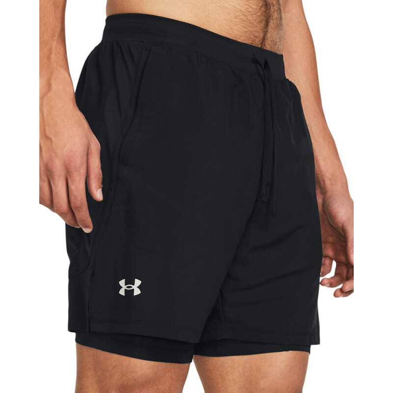 UA LAUNCH 7'' 2-IN-1 SHORTS-GRY BLK-001