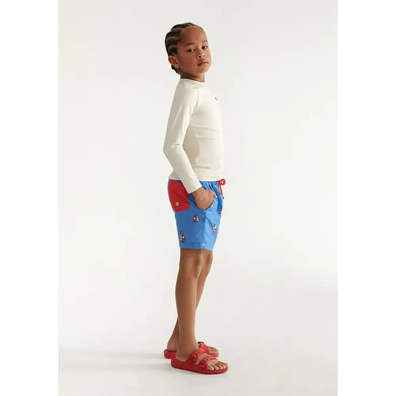 SHORTS MASC AZUL CARIBE/CHUMBO/BLANCO