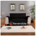 CUBRE SOFA SILLON 2 CUERPO REVERSIBLE IMPERMEABLE Negro