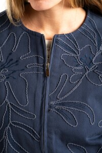 Campera Bomber Con Bordado Denim
