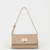 Cartera al hombro Leisure en efecto cuero graneado Taupe