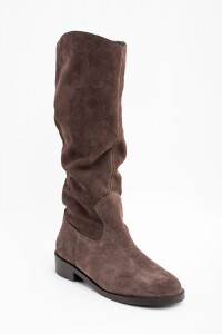 Bota Gamuza Caña Alta Chocolate