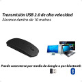 Mouse Inalámbrico Bluetooth y USB Recargable Blanco