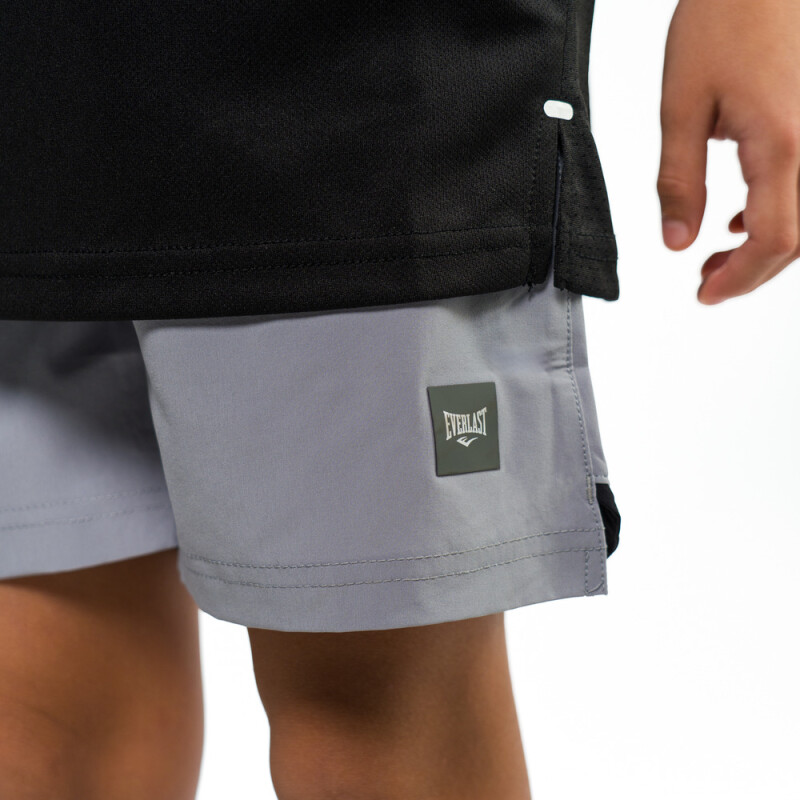 SHORT BOYS POLY/SPX RANK-GY GRIS CLARO/NEGRO/NARANJA