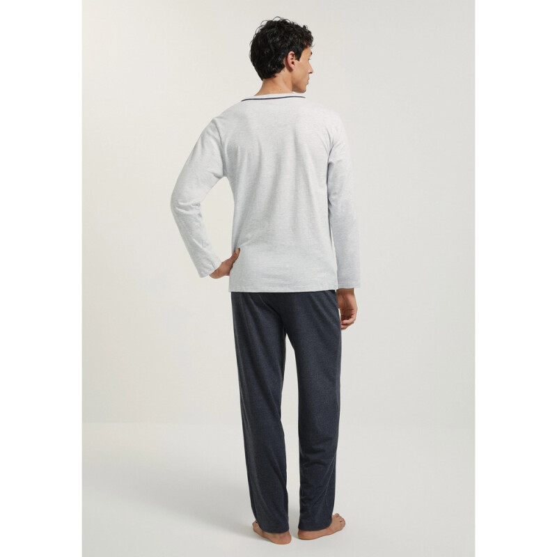 PIJAMA ML MASC CINZA