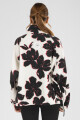 Campera black floral sherpa Marfil