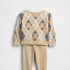 B PLAID CARDI SWT PANT SET WICKER