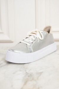 Zapatilla Metalizada Plata