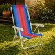 Silla reclinable 4 posiciones aluminio NARANJA/AZUL