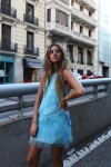 Rombo Raphia Skirt Celeste