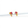 Caravanas Rubí Flor oro - Oro bajo - Rubí- CA8019 conpiedra
