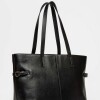 Bolso Sophie en cuero curtido natural Negro