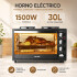 Horno Eléctrico 30 L Con 2 Discos A.81051 HORNO ELECTRICO 30L AKANE C/ANAFE 81051