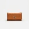 Billetera Cloe en cuero graneado Marron