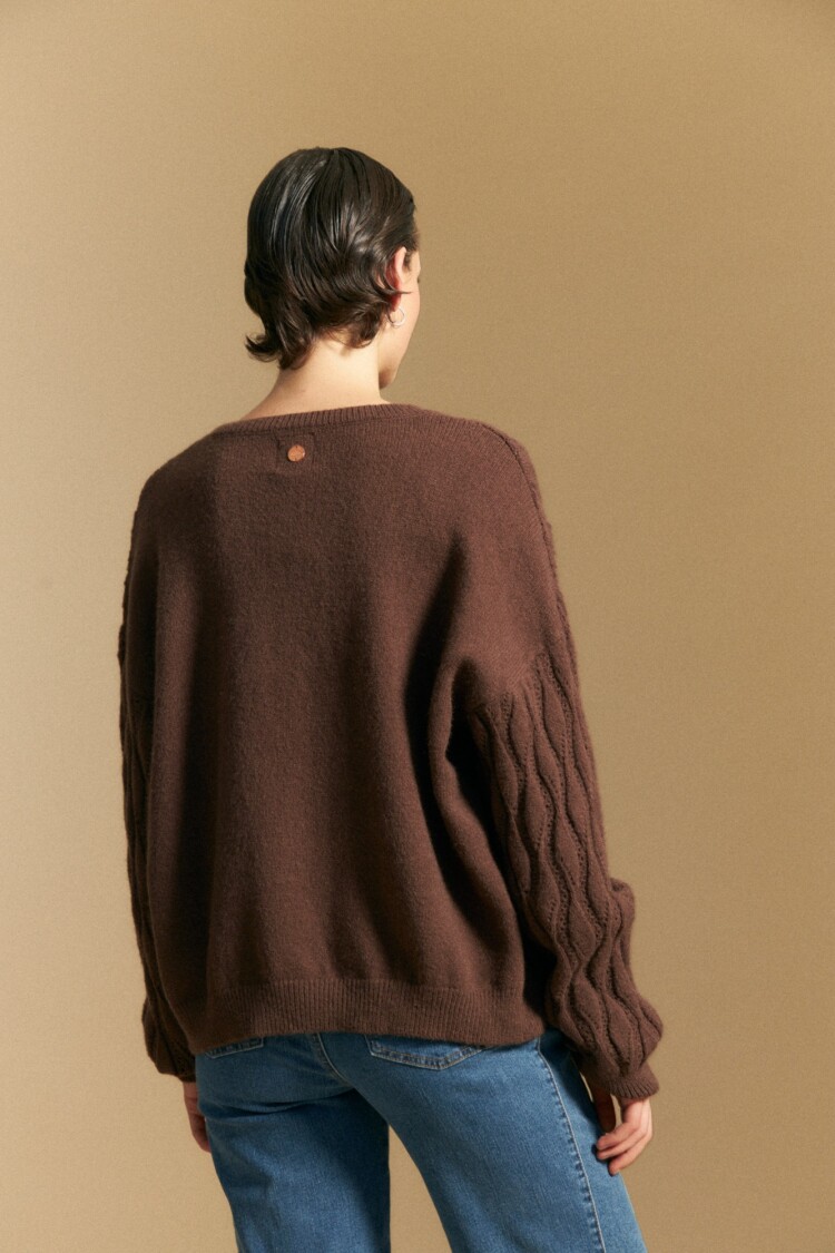 CARDIGAN NORI Marrón Corteza