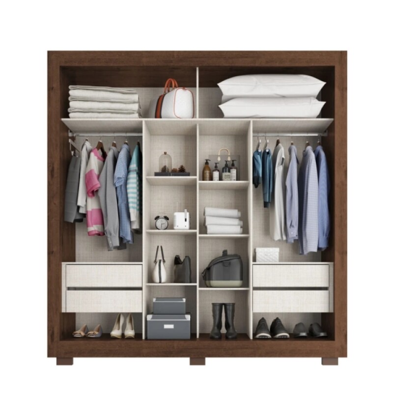 Ropero 2 Puertas Correr Titanium-cinamo Ropero 2 Puertas Correr Titanium-cinamo