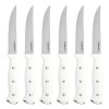 Juego De Cuchillos de acero inoxidable mango blanco Cuisinart 77WTR-6PSK Juego De Cuchillos de acero inoxidable mango blanco Cuisinart 77WTR-6PSK