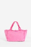 Bolso lavado con detalles desflecados fucsia