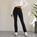 CALZA RECTA TIRO ALTO DE LYCRA AFELPADA POR DENTRO NEGRO