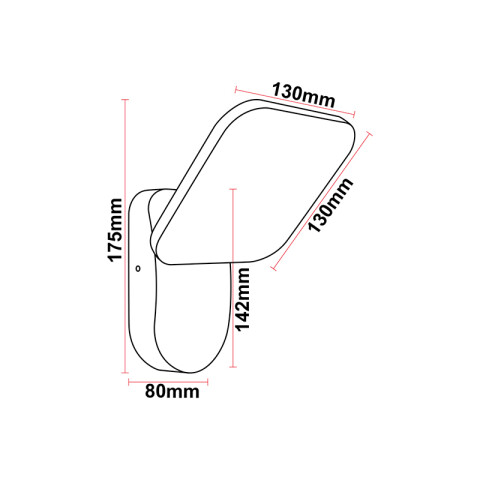 Aplique pared led negro 12W cálida 840lm 120° IP65 ZU0350