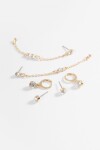 Set de 3 caravanas strass dorado