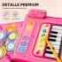 Alfombra Musical Infantil 2 en 1 Piano y Batería 80 x 55 cm Rosa