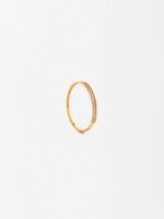 Anillo Fino Con Circonitas - Plata De Ley 925 dorado