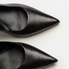 Stiletto Naomi en cuero liso Negro