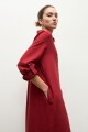 Vestido lino camisero carmesí