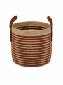 CANASTO DE YUTE, COMBINADO DOS COLORES MULTICOLOR