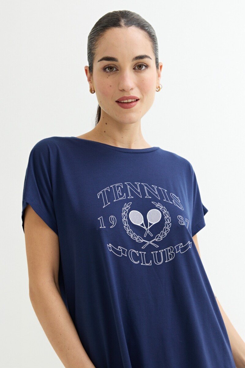 Vestido estampado AZUL MARINO