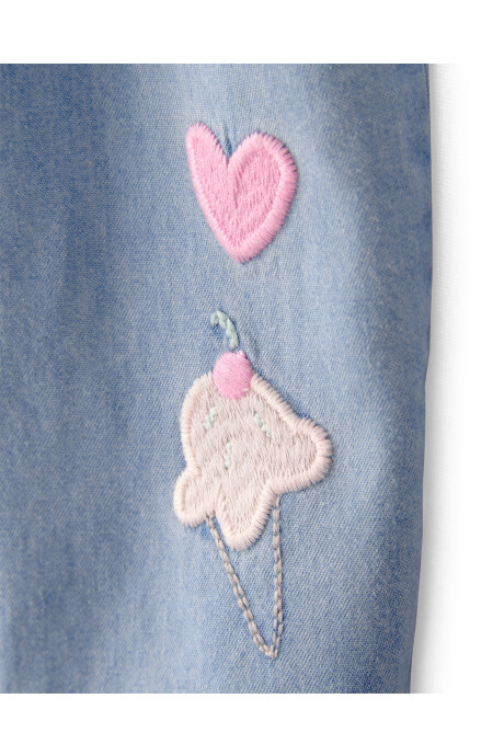 Monito de chambray con bordado Monito de chambray con bordado